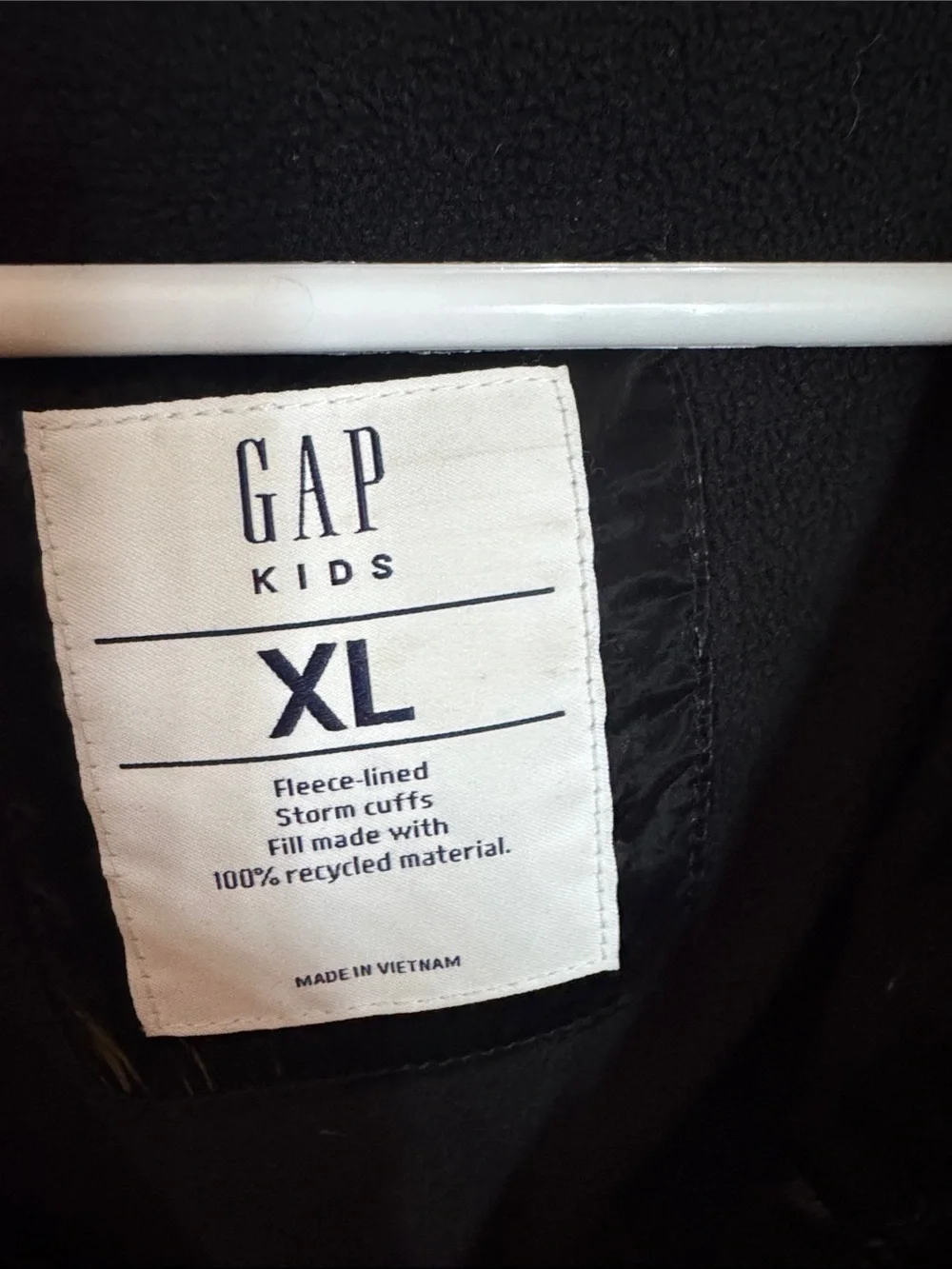 GAP Shiny Black Hooded Puffer Jacket